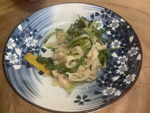 We learned to prepare a Pad Thai style rice noodle dish. Very delicious! Mustard leaves were very good    at Hotpot Panda in Chiang Mai