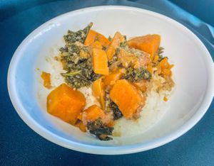 Sweet Potato and Kale Curry at Planted Foods Express in Ofallon