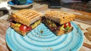Vegan sandwich at North Art Coffee in Istanbul