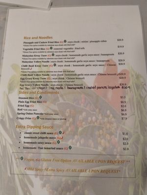 Menu at Bite Me in North Hobart