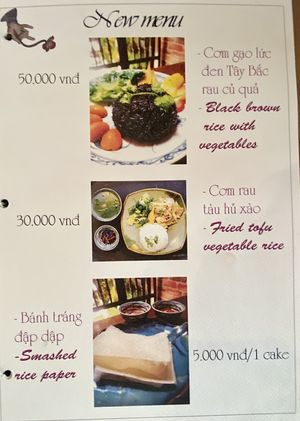 menu  at Aurora Chay Quan in Da Nang