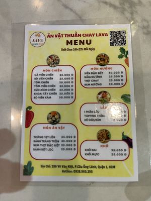 Menu 2  at LaVa in Ho Chi Minh City