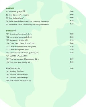 Postres y bebidas at Green Planet Dinner   in Gran Canaria