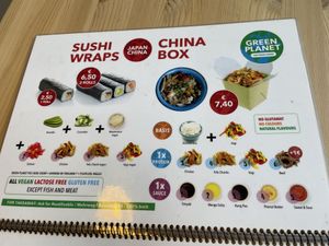 A part of the menu  at Green Planet Dinner   in Gran Canaria