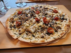 Tarte flambée Vegan at Le Bistrot in Colmar