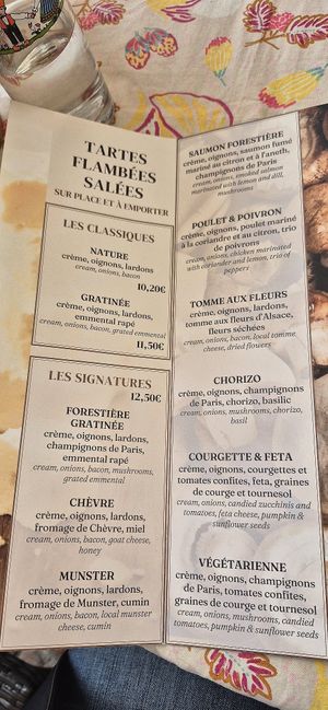 They have 2 vegetarian options and more sweet ones. No vegan options. at Le Bistrot in Colmar