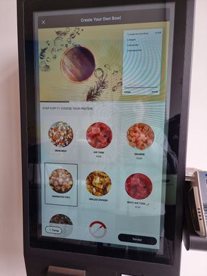 Touchscreen at Oké Poké  in Oudenaarde