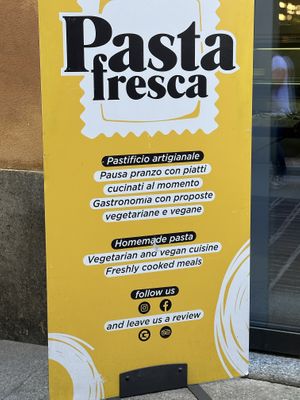 Clearly marked vegan options  at L'Ora della Pasta in Como