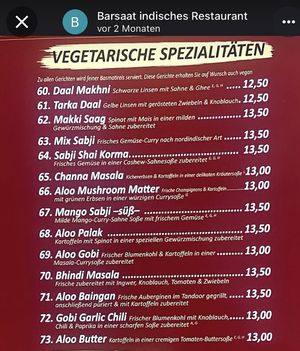 Specify „vegan“ when ordering  at Barsaat Indisches Restaurant in Wehr