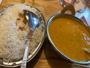 Tarka Daal (Linsen mit Zwiebeln und Knoblauch) mit Reis 🍛  at Barsaat Indisches Restaurant in Wehr