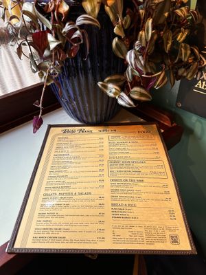 February 2024 menu choice  at Permit Room in Brighton