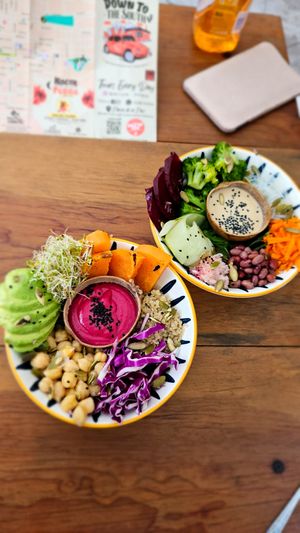 2 different Buddha Bowls (vegan) at Astro Café Bistro in San Cristobal De Las Casas