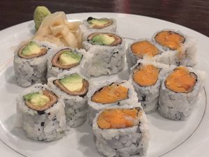 Inari avocado and sweet potato tempura rolls  at Soba Sushi and Noodles in Weaverville