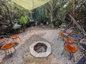 Outdoor seating at PlantLab in Hoi An