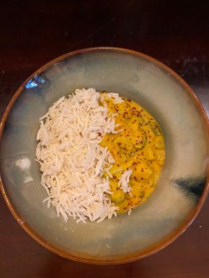 Warming golden Indian curry at PlantLab in Hoi An