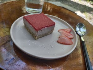 Strawberry 🍓 cheesecake at PlantLab in Hoi An