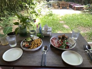 Tofu scramble and falafel plate  at PlantLab in Hoi An