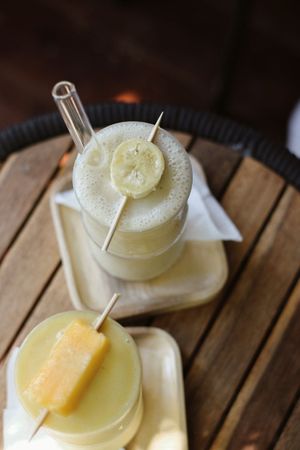 Banana & Mango lassi at PlantLab in Hoi An