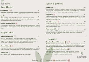 Menu: Food at PlantLab in Hoi An