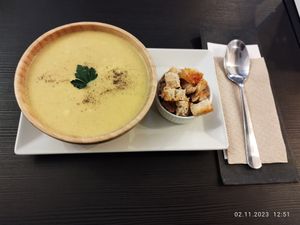 Soup of the day at Corgi's Cafe in Sofia
