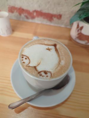 Corgi latte at Corgi's Cafe in Sofia