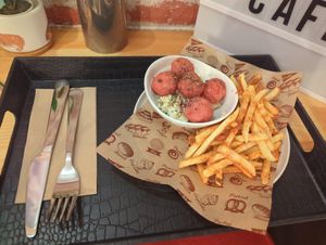 Vegan Meatballs at Corgi's Cafe in Sofia