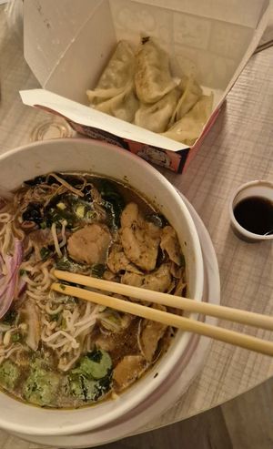 Dragon Ramen and vegan Gyozas at Ramen Shifu in Tenerife