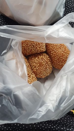 Sesame balls at Pan Cake and Steam Rice Cake Stall in Penang