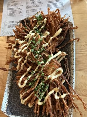 Enoki mushrooms   at Lilypad in Harrogate