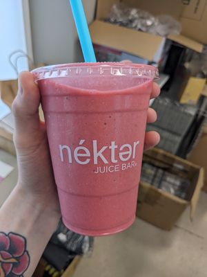 Raspberry smoothie seasonal at Nekter Juice Bar in Reno