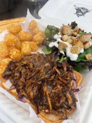 Pulled BBQ Shrooms at Ox Eats Grass in Salt Spring Island