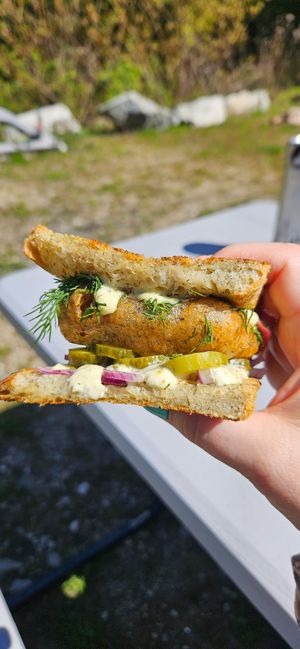 No Big Dill sandwich  at Ox Eats Grass in Salt Spring Island