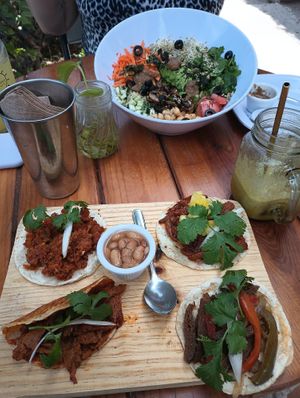 Tacos and salad at Elixir Spot - Centro - temporarily closed in Puerto Vallarta