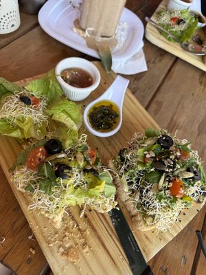 Garlic Mushroom Avo toast and Hummus avo toast on sourdoughh bread  at Elixir Spot - Centro - temporarily closed in Puerto Vallarta