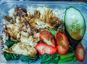 Take away chicken rice, very fragrance at Daily Green 吉祥素 - Tampines in East Singapore