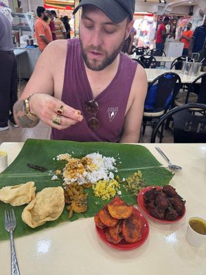 Me eating   at Sri Kortumalai Pillayar Restaurant (Najib's Corner) in Kuala Lumpur