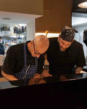 Chef's preparing your food! at Faire Tapas & Wine in Barcelona