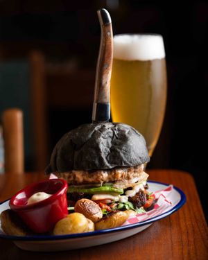 Try our vegan burger wit Ocean beer. Saving the ocean one beer at a time! at Faire Tapas & Wine in Barcelona