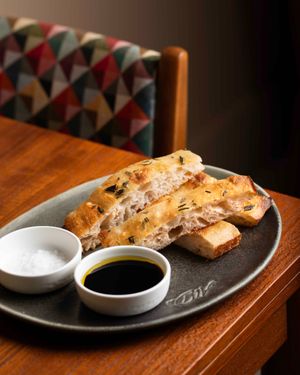 Daily, homemade foccacia  at Faire Tapas & Wine in Barcelona