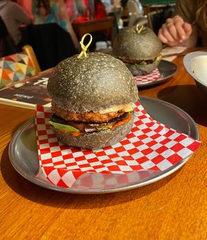Vegan hamburger   at Faire Tapas & Wine in Barcelona