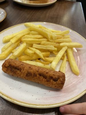 Children's sausage and chips (Vegan)  at Brunch & Brew in Tenterden