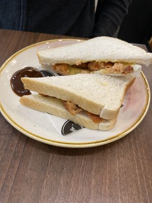 Vegan sausage sandwich   at Brunch & Brew in Tenterden