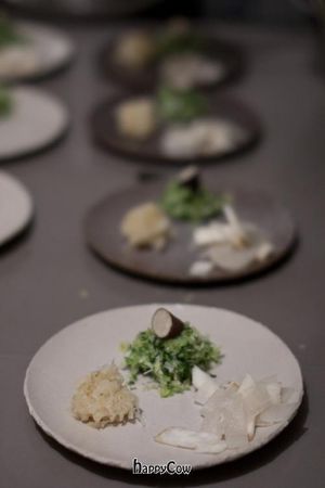 Steinbeisser Experimental Gastronomy Winter Edition took place from 8 - 10 February 2013. This plate was made of 3 fermentation stages of salads. at Steinbeisser Experimental Gastronomy in Amsterdam