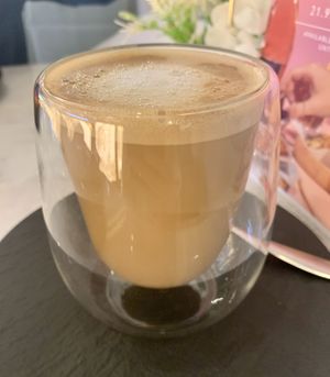 Oat milk latte  at Heavenly Desserts in Aberdeen
