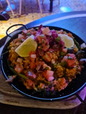 Vegan paella at Revolución de Cuba  in Belfast