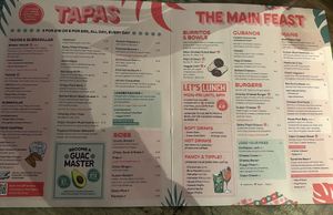 Menu  at Revolución de Cuba  in Belfast