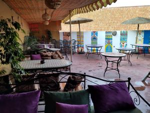 The roof terrace at La Portugaise in El Jadida