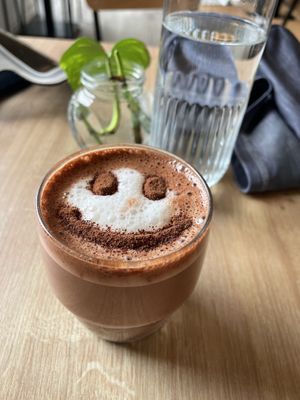 Beetroot latte   at superplanty in Zagreb