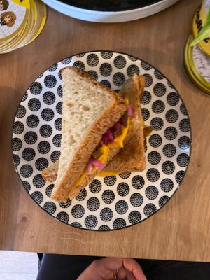 cheesy jalapeño toasty  at superplanty in Zagreb