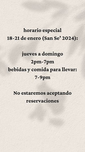 Special hours for this week! at Aliado Bar & Aperitivo in San Juan